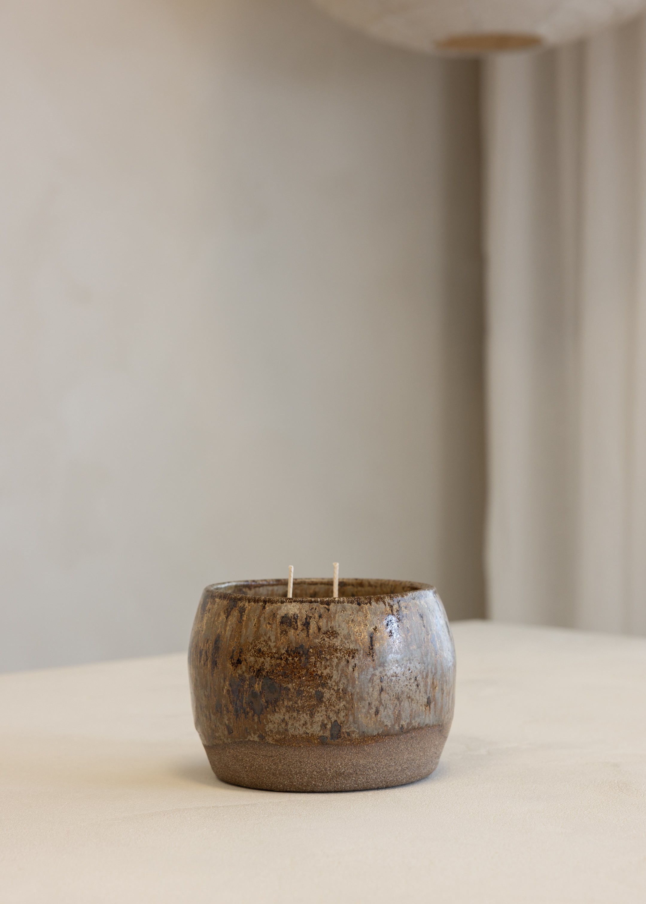 Large Round Candle - Rustic Gold